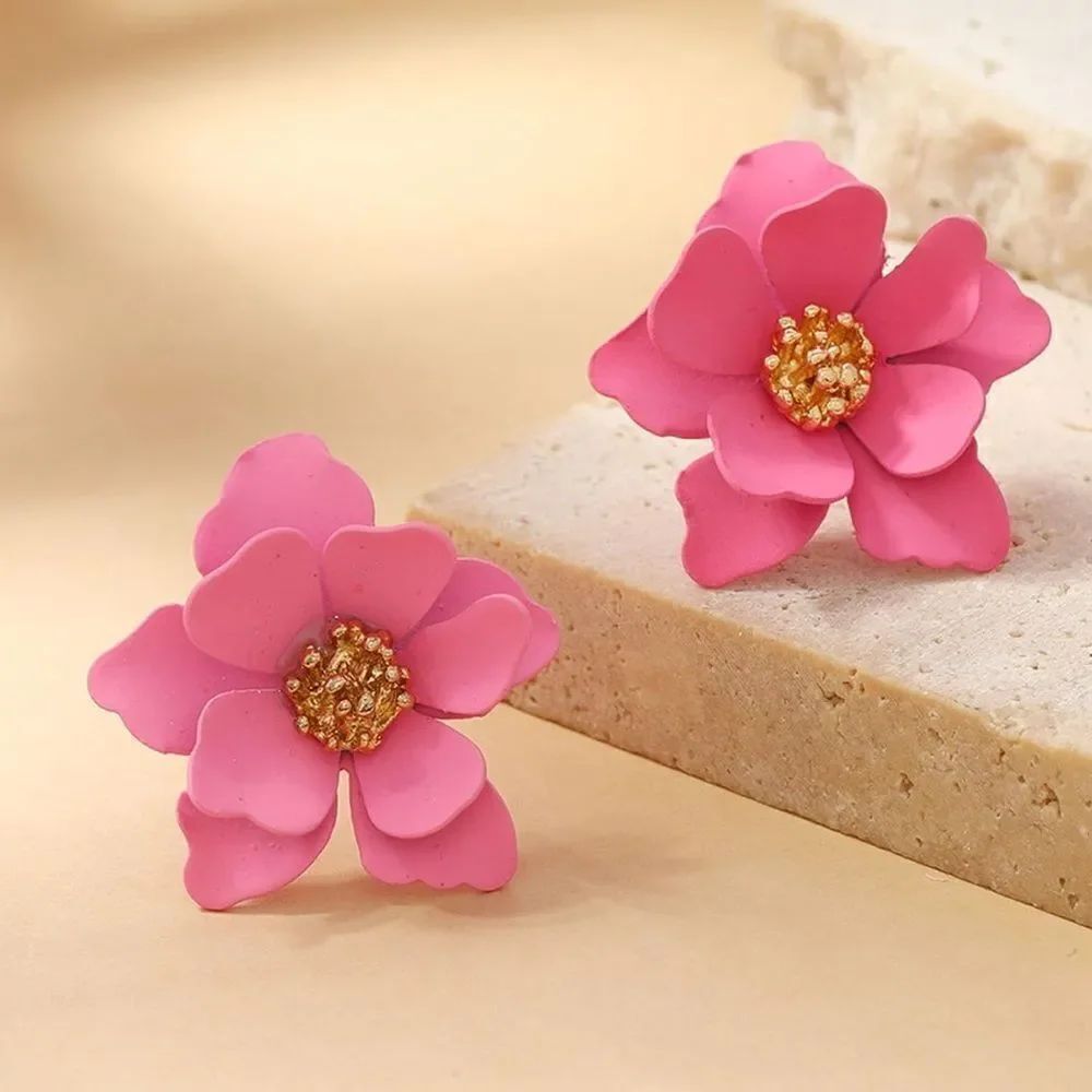 Pink Floral Earrings A1317
